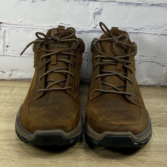 Skechers Respected Boswell Brown Mid Boots Men's 11.5 Relaxed Fit Lace Up Hiking - Picture 2 of 9